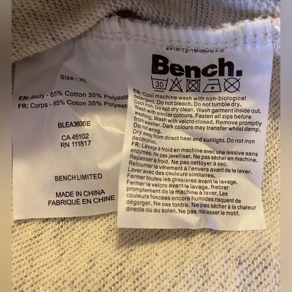 Bench Twist Neck Fitted Hoodie Heathered  Gray Ladies XLg - Picture 8 of 11